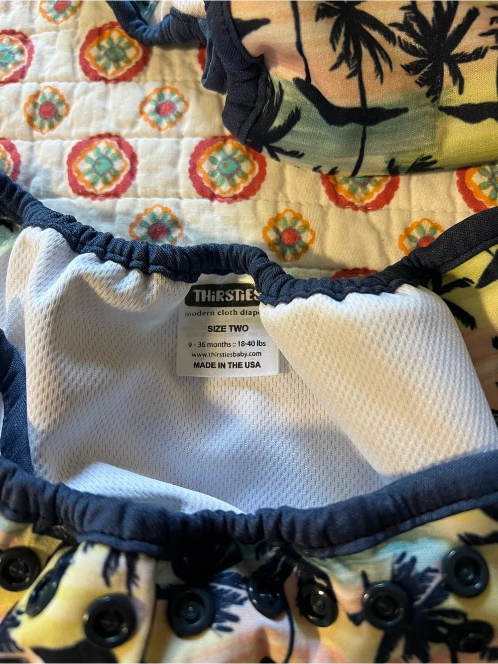 Thirsties Reusable Cloth Baby Diapers EUC size 9-36 months